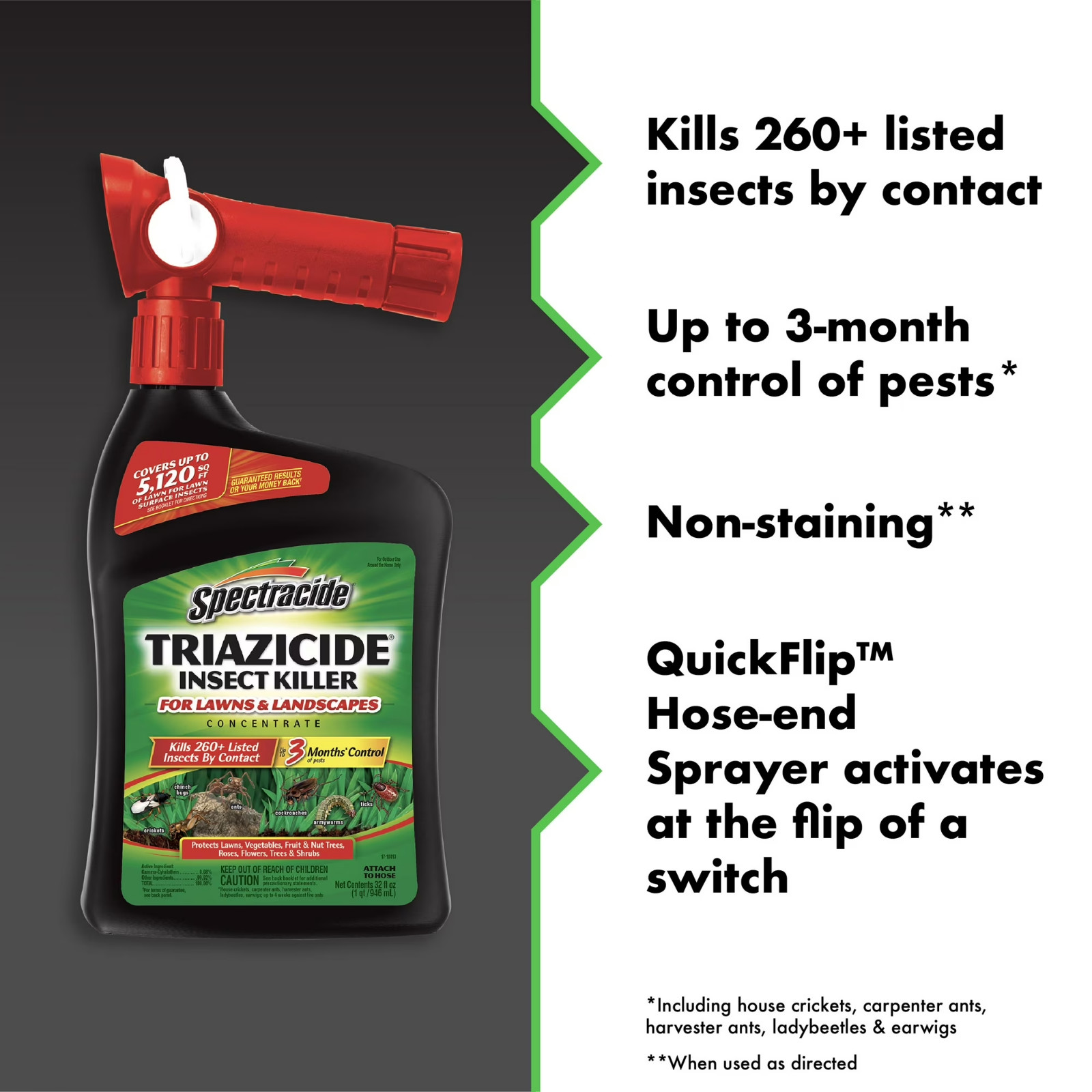 Lawn Insect Killer Spray Ready-to-Use Concentrate Controls Outdoor Pests 32 oz