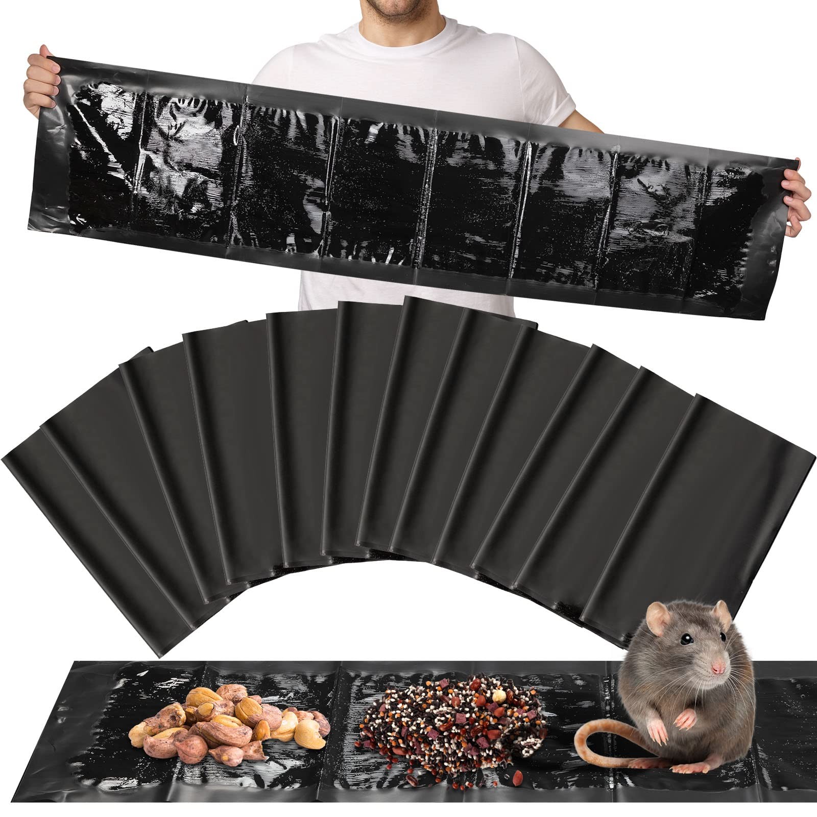 20 Pcs 47 Inch Ultra Large Sticky Mouse Glue Traps Sticky Rat Trap That Work for