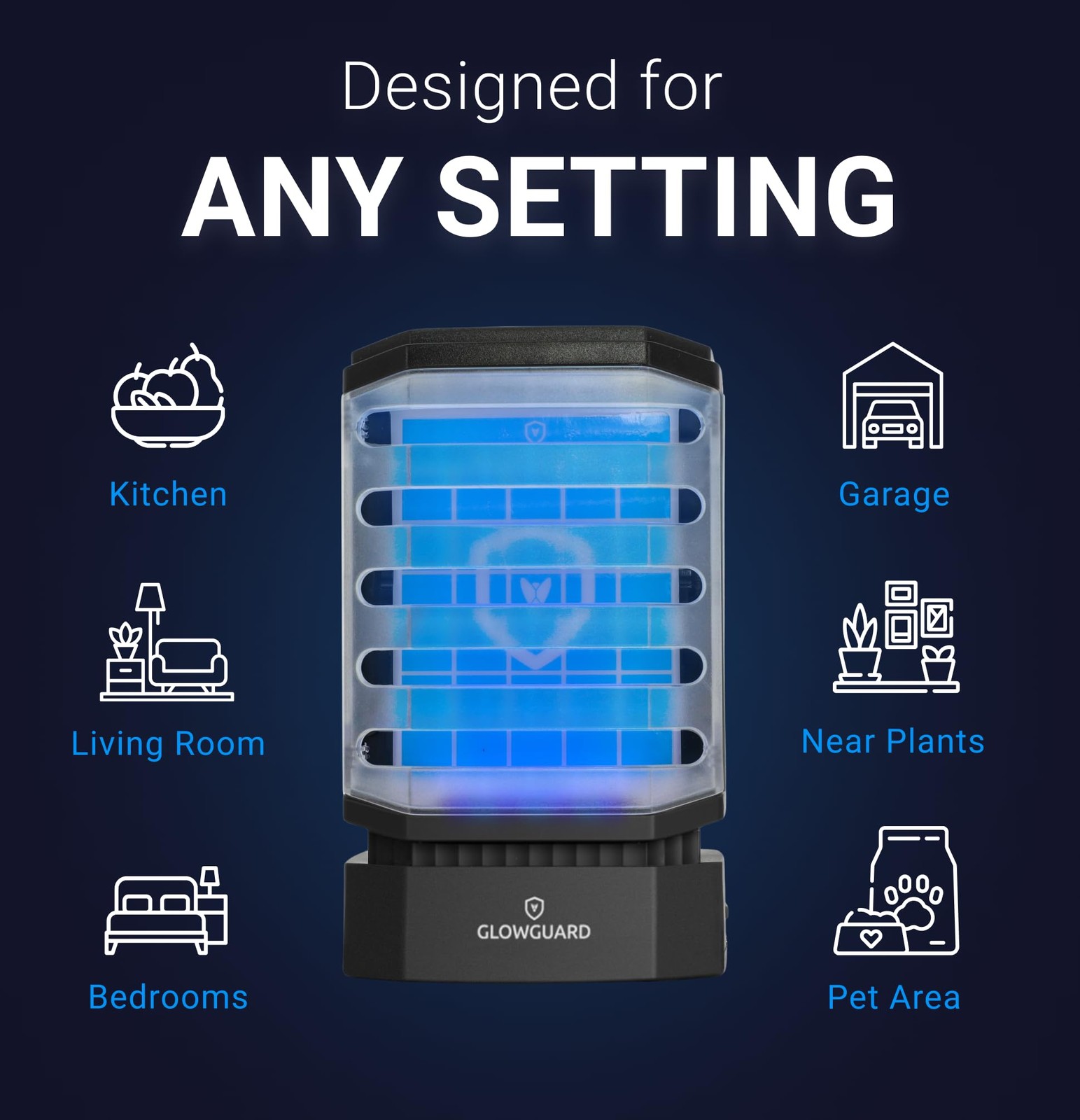 Modern-X Glowguard Cordless Flying Insect Trap Catches Fruit Flies Indoor Gnat
