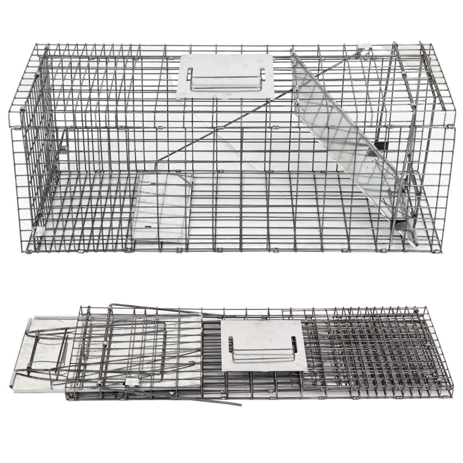2PCS 32″ Humane Animal Live Trap Cage for Raccoons Rodent Control Stray Squirrel