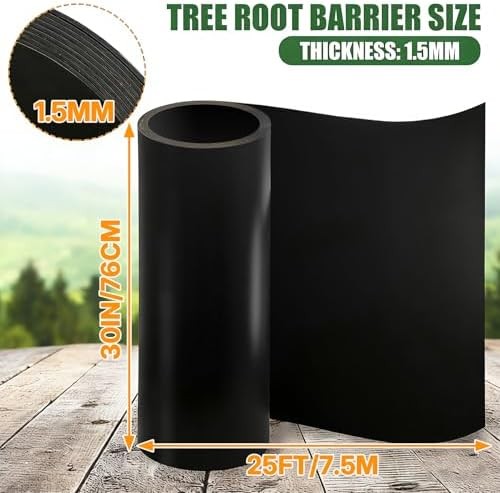 Tree Root Barrier 18in x 20ft x 60mil Root Barrier Grass Weed Barrier Bamboo Bar