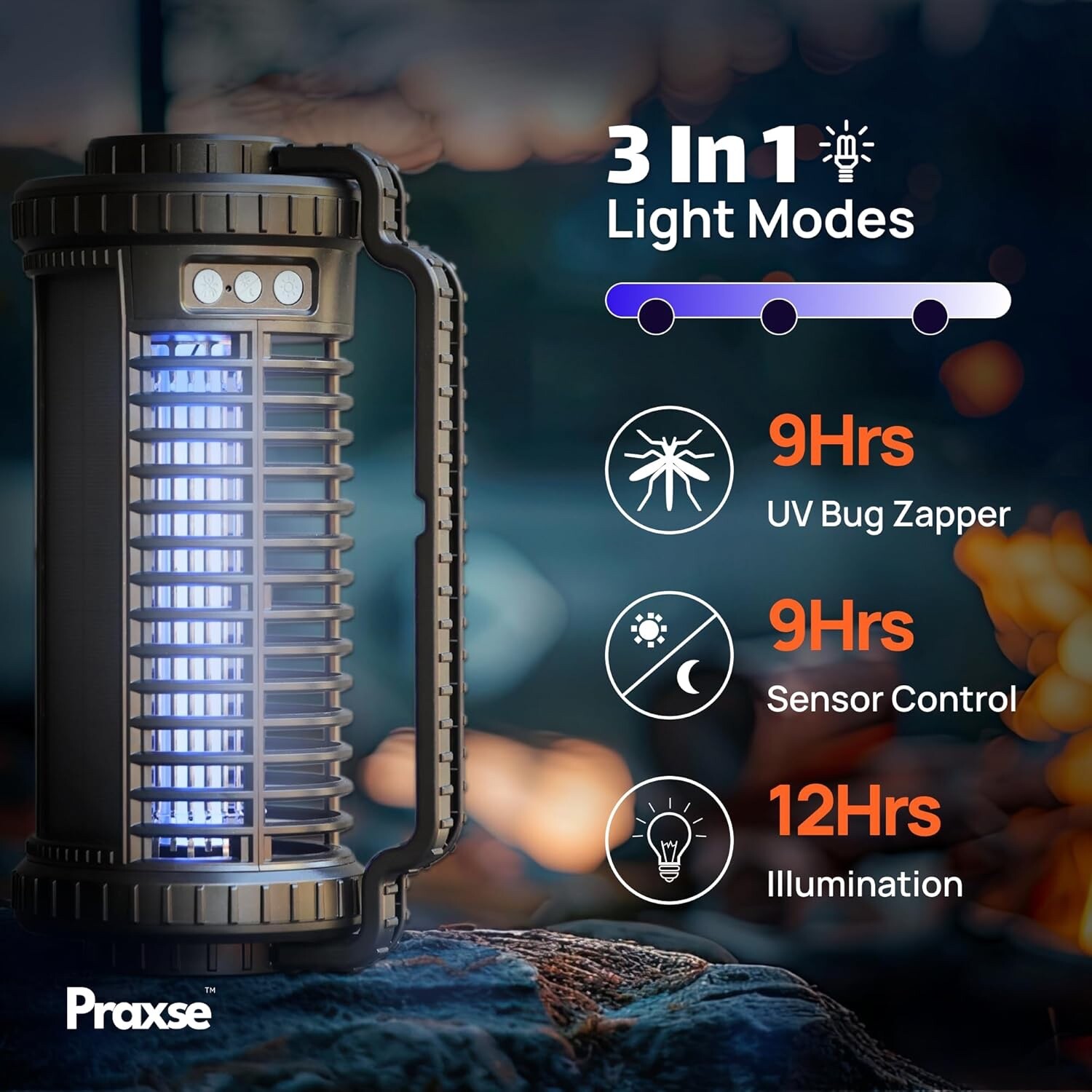 Solar Bug Zapper Outdoor Indoor, 4800V Effective Mosquito Zapper, Cordless