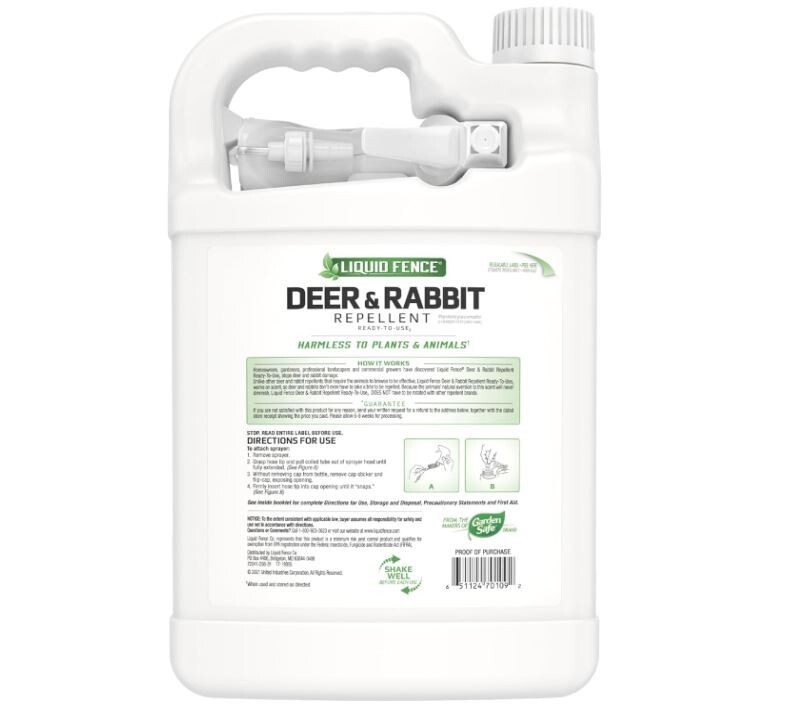 Liquid Fence Animal Repellent, 128 Oz, Deer and Rabbit Repellent