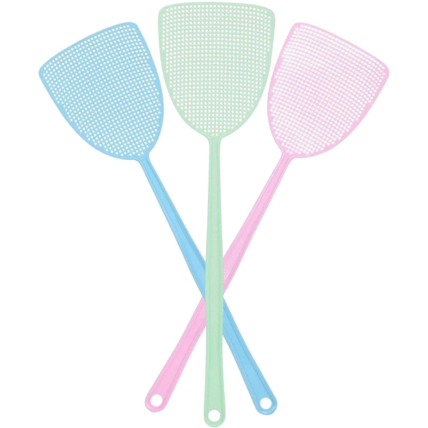 Fly Swatter Set Assorted Colors 3 Pack Flexible Pest Control Lightweight