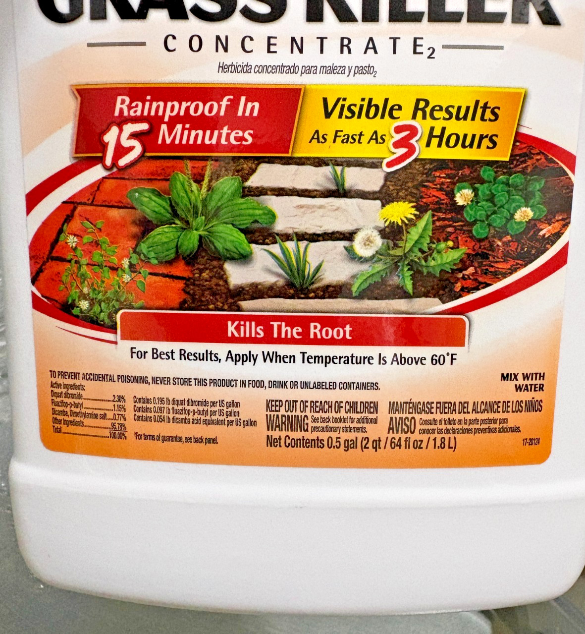 Spectracide Weed & Grass Killer Concentrate 64 Oz Herbicide Kills Root Fast