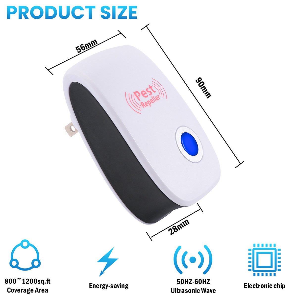 1~20PCS Ultrasonic Pest Reject Home Control Electric Repellent Mice Rat Repeller