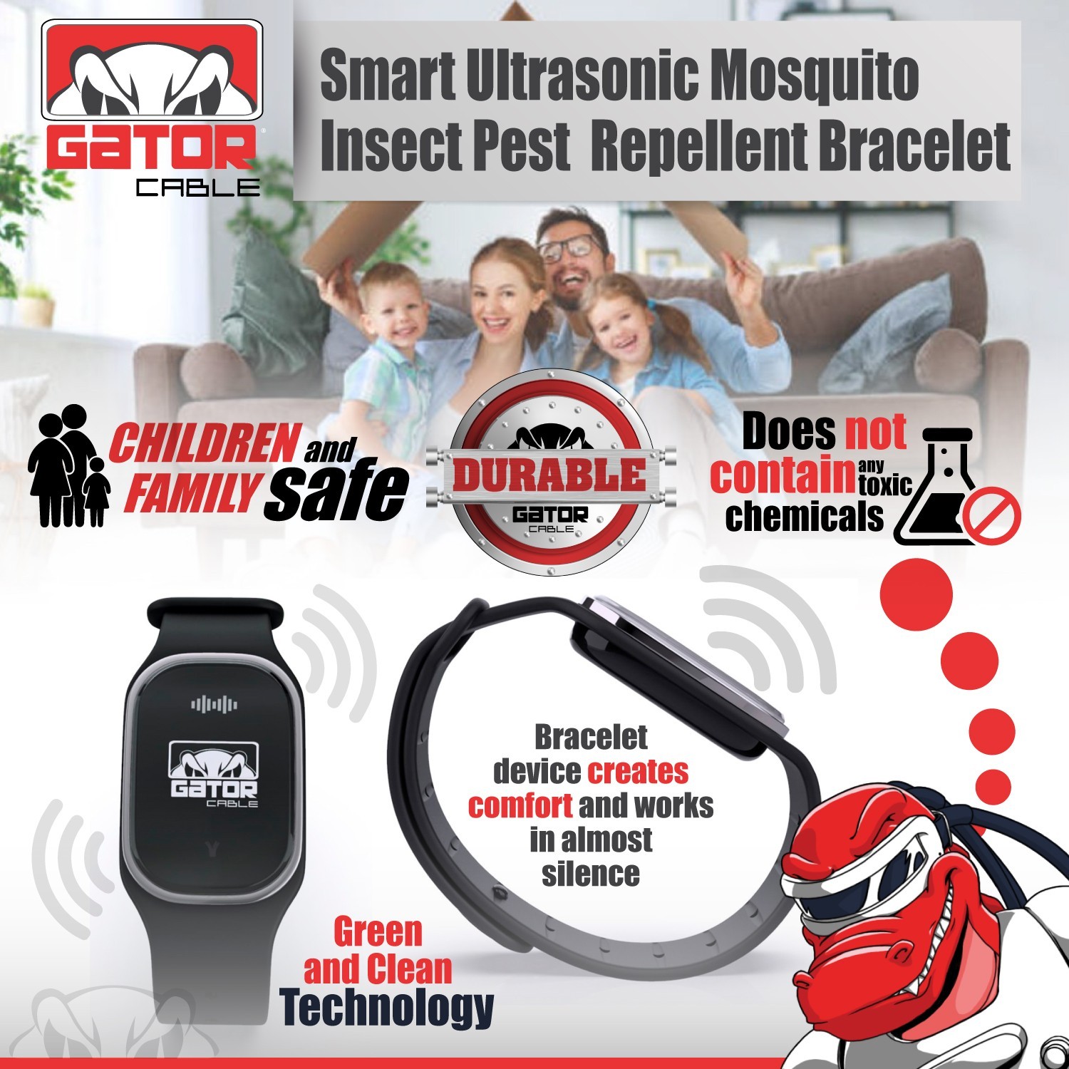 2x Ultrasonic Anti Mosquito Insect Pest Repellent Repeller Wrist Bracelet Band