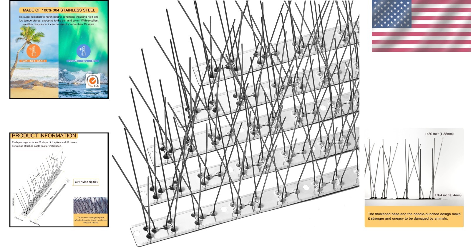 Effective Pigeon Spikes – 52 Pieces, Modern Style