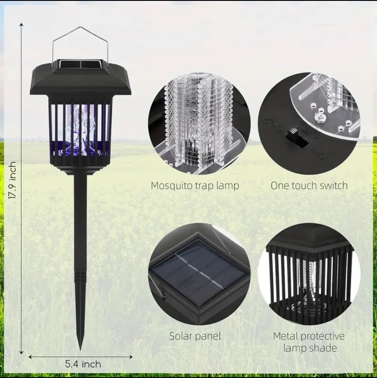 Solar-Powered Garden Stake Lamps with LED Lighting – Portable Outdoor Courtyard