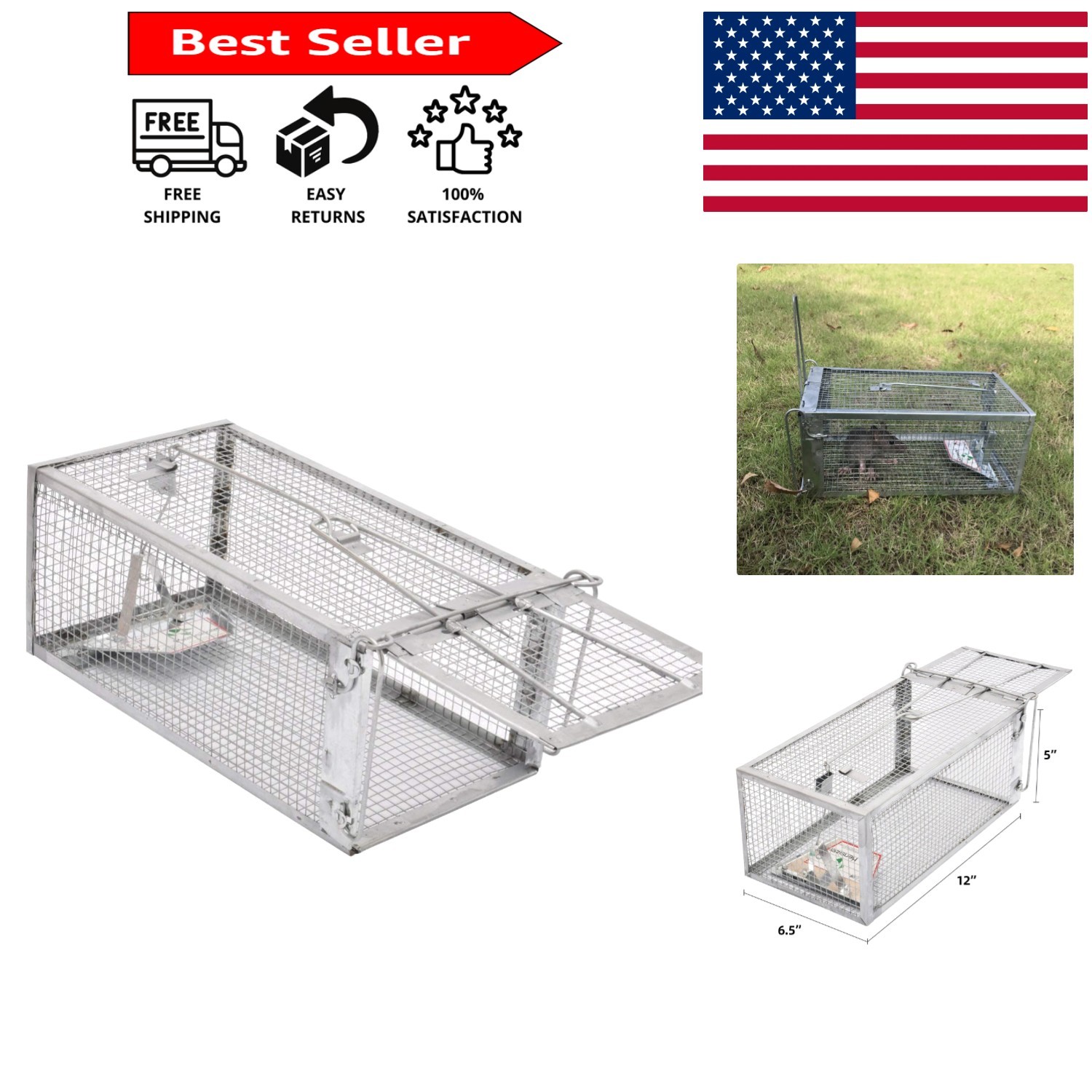 Durable Live Trap for Rats and Mice – Efficient Trigger, Modern Aluminum Finish