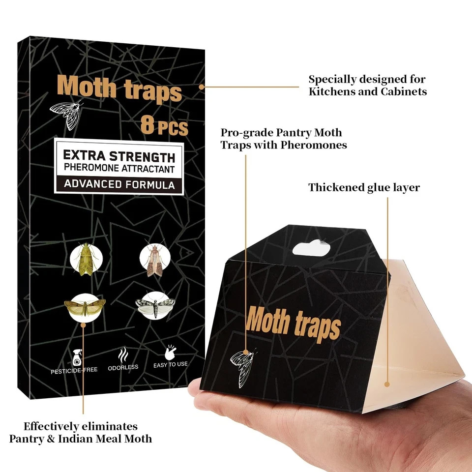 Upgraded Moth Traps, Double Potent Pantry & Clothes Traps with Pheromones Pri…