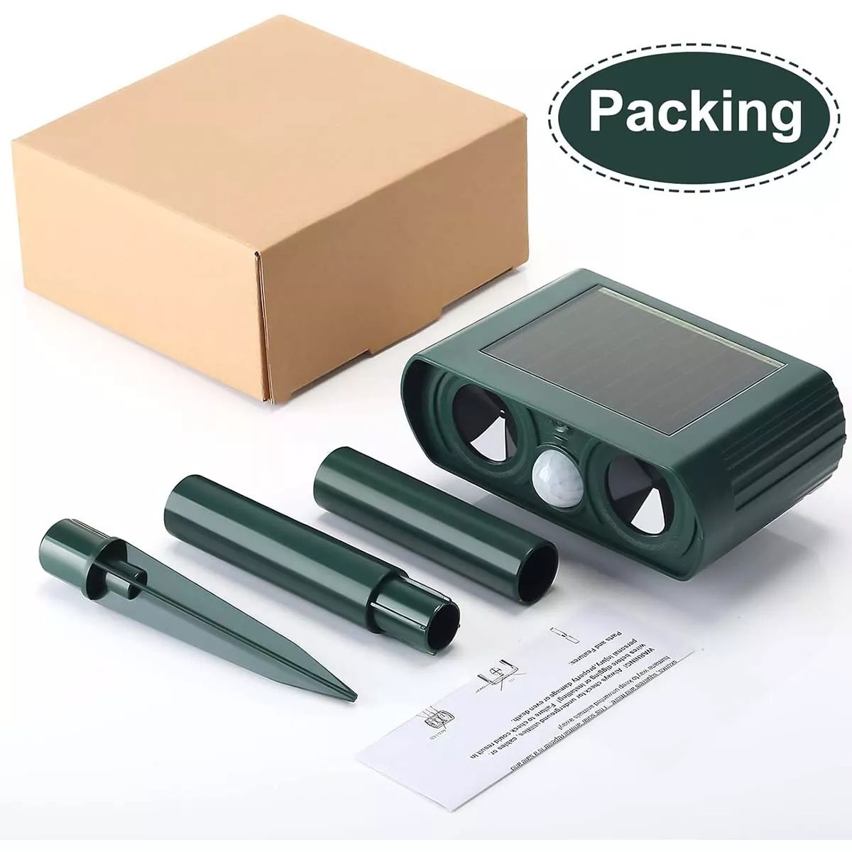 4 Pack Animal Repeller Ultrasonic Solar Power Outdoor Pest Cat Mice Deer Sensor