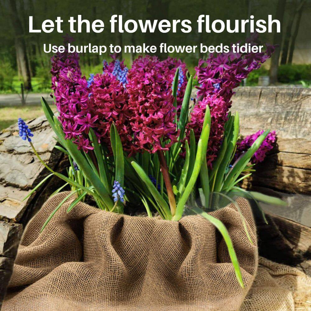 40 In. X 13 Ft. Natural Jute Burlap Fabric Roll Rectangular Outdoor Garden Wrap