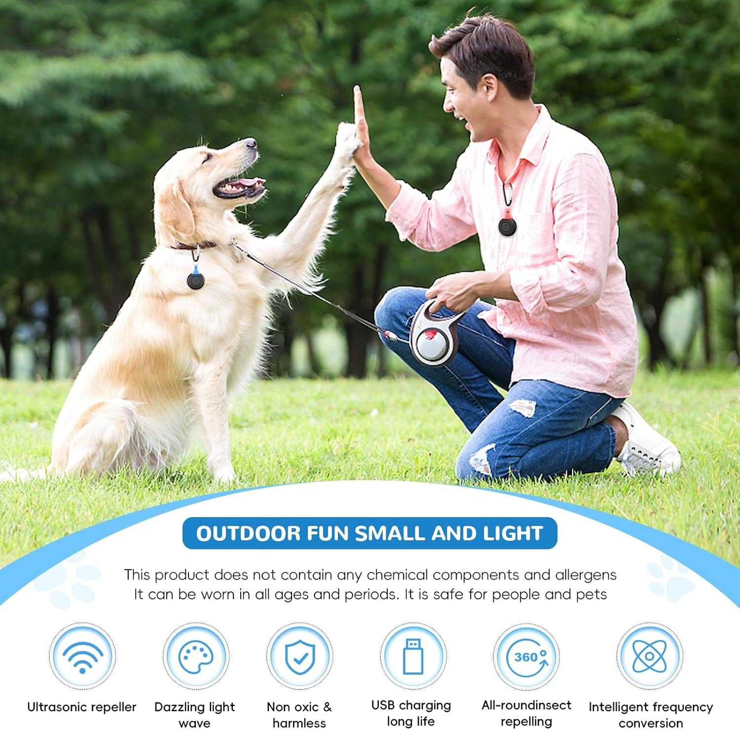 4xAnti Bug Insect Repellent Ultrasonic Pest Flea Tick Repeller for Pets Supplies
