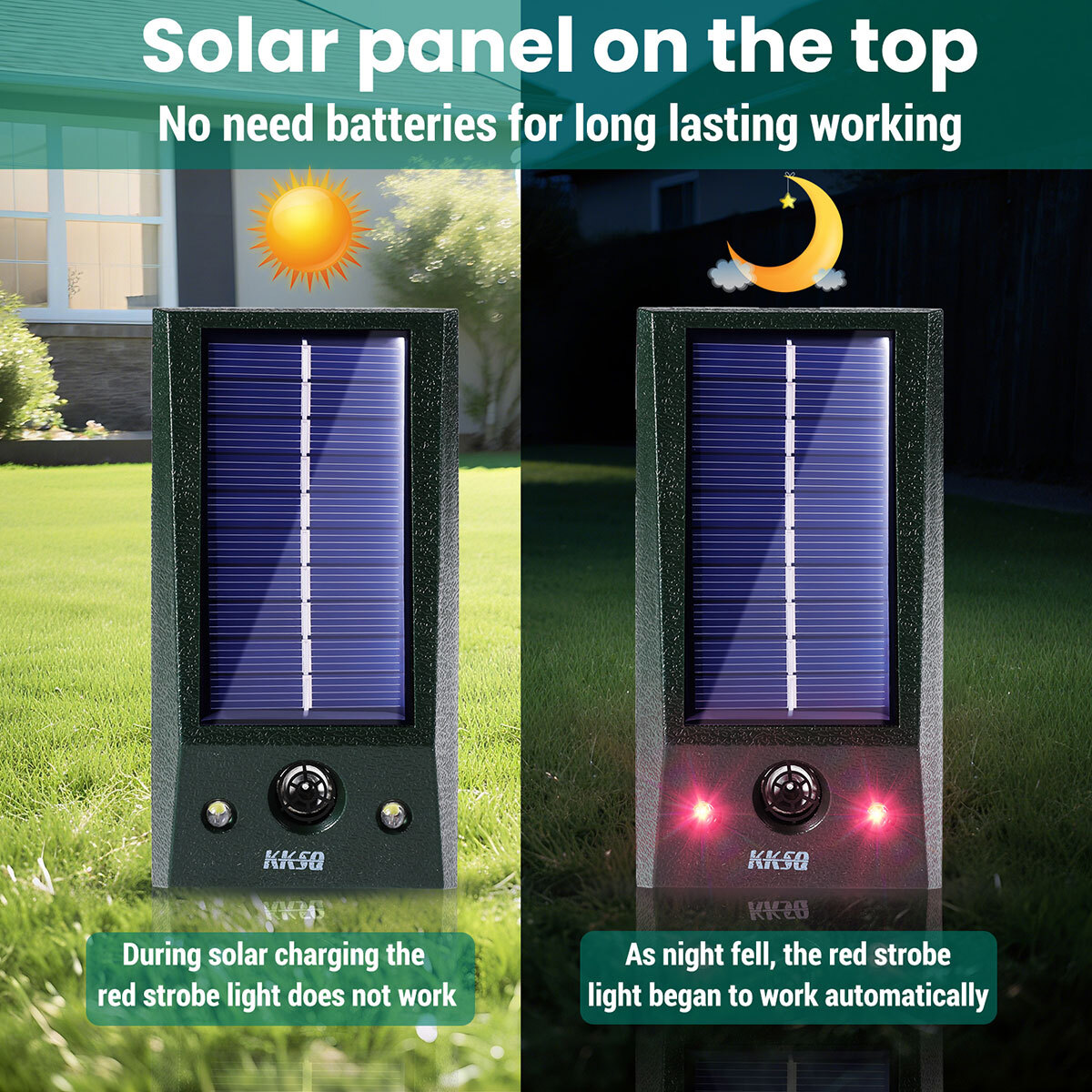 4Pcs Solar Wild Animal Repeller Garden Field Skunk Deer Owl Deterrent In/Outdoor