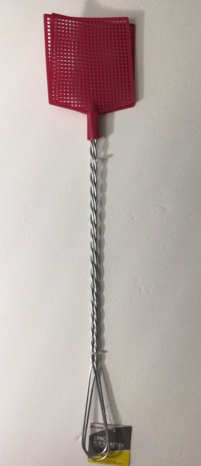 2 PK FLY SWATTER, METAL HANDLE, 4”x 4” FACE, HEAVY DUTY, 4 COLORS