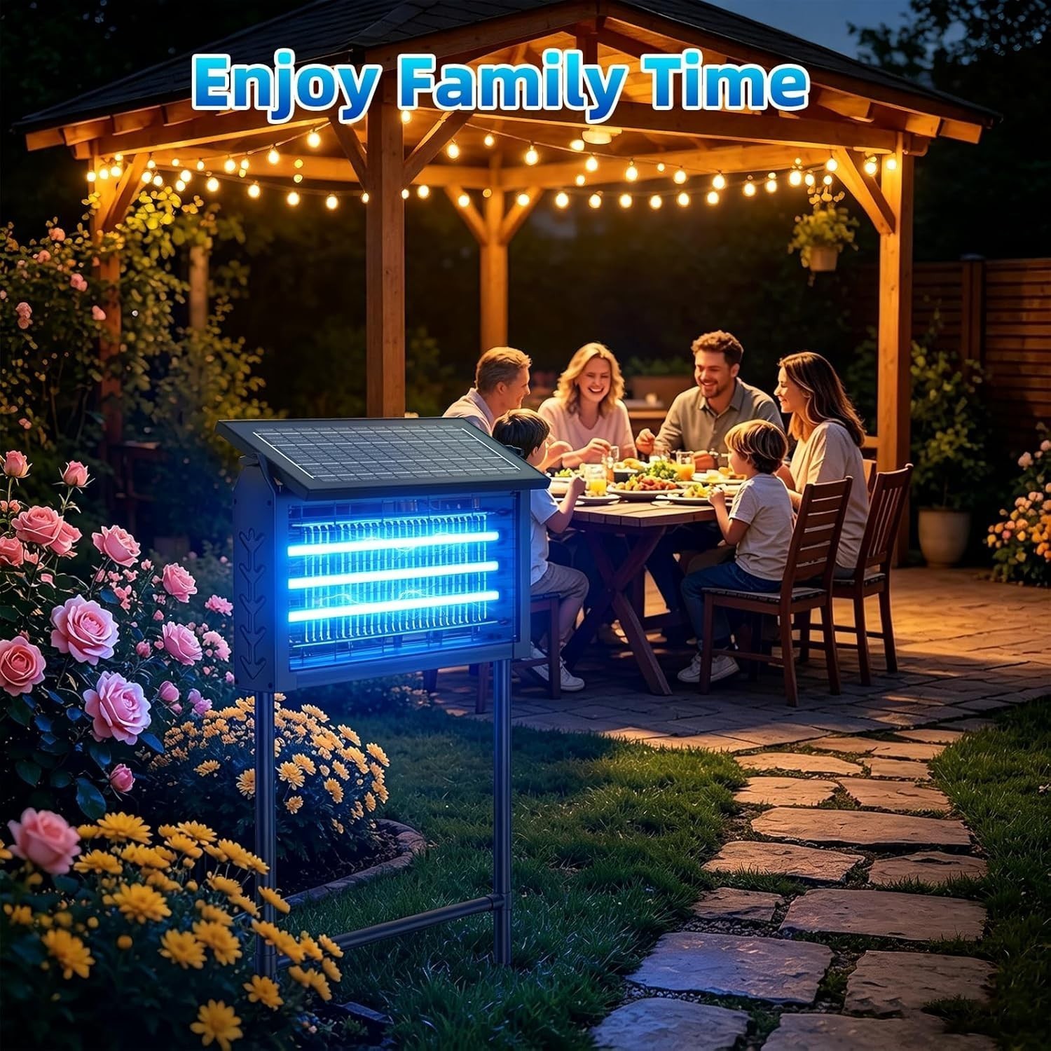 2026 Solar Bug Zapper Outdoor Fly Trap Insect Zapper 4500V Mosquito Zapper