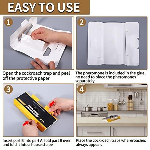 20 Pack Roach Traps, Cockroach Traps Indoor Home, Glue Roach Traps, Child & Pet