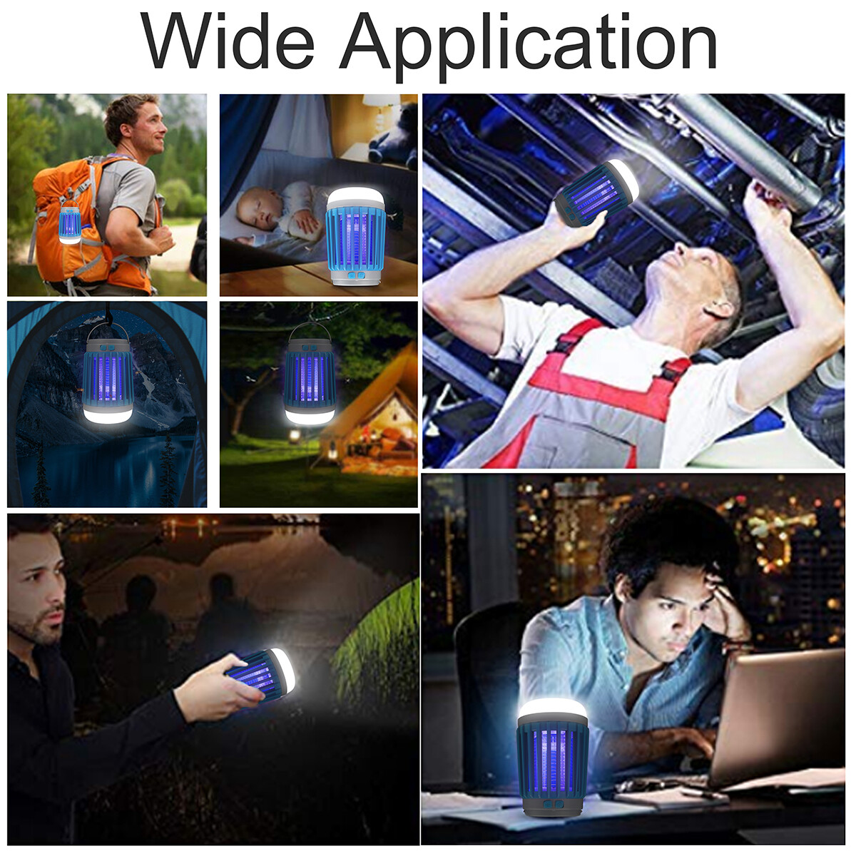 Solar Power Mosquito Killer Lamp Fly Insect Bug Zapper LED Light Camping Lantern
