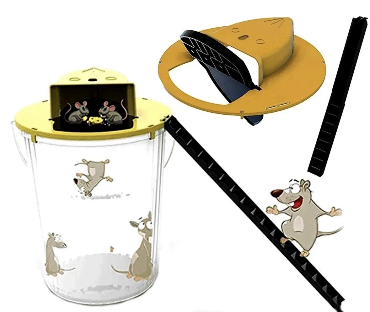 Mouse Rat Trap Flip & Slide Mouse Trap Bucket Catcher Mousetrap Slide Bucket Lid
