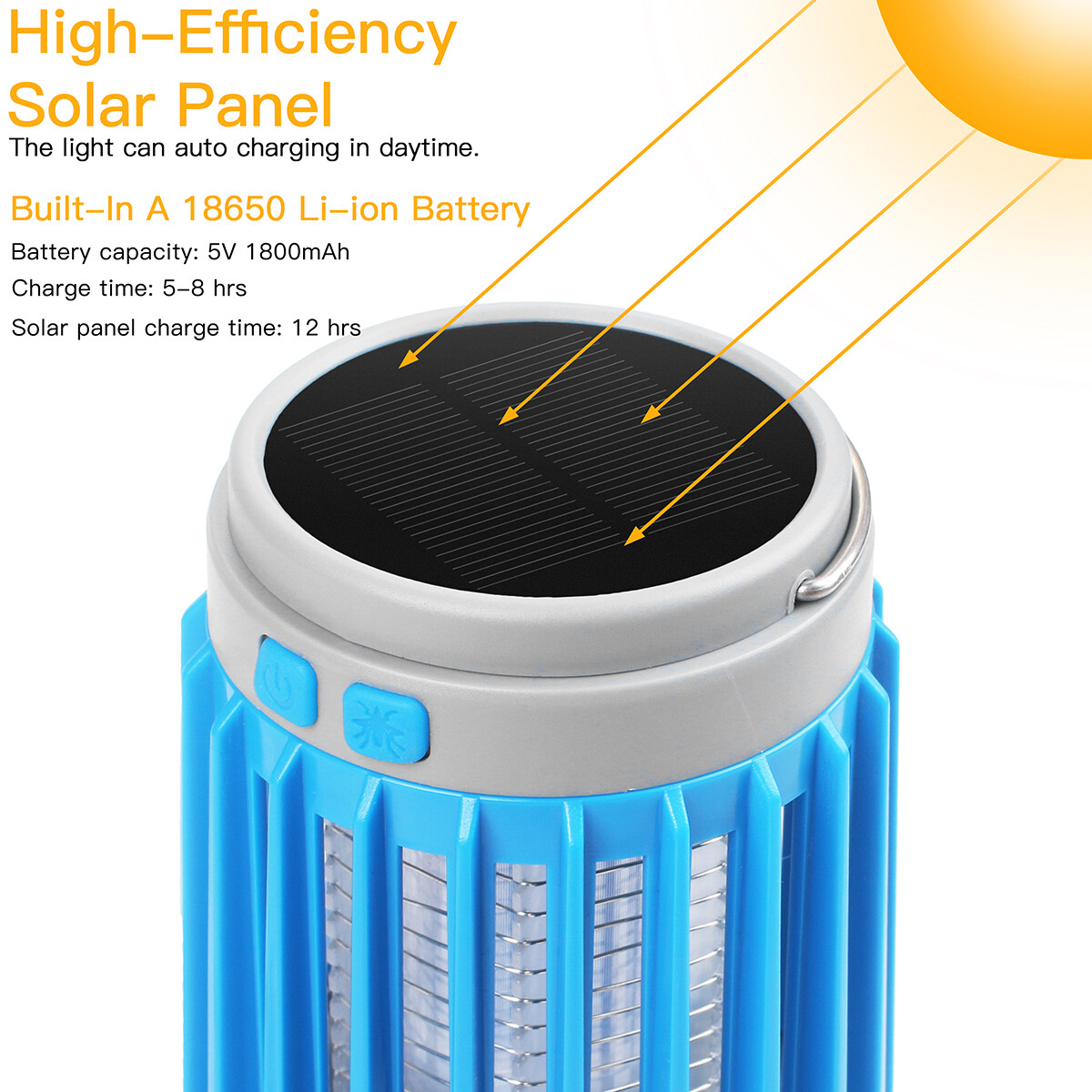 Solar Power Mosquito Killer Lamp Fly Insect Bug Zapper LED Light Camping Lantern