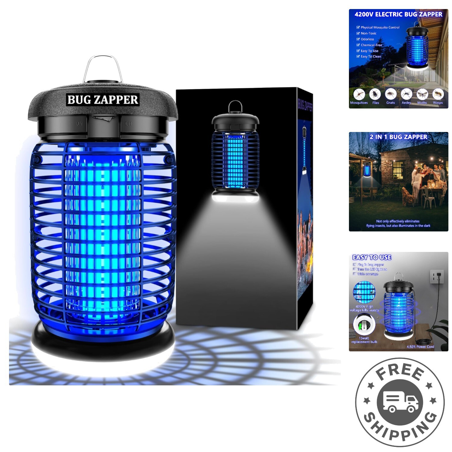 Modern LED Insect Zapper – Dual Action for Mosquito Control Indoors & Outdoors