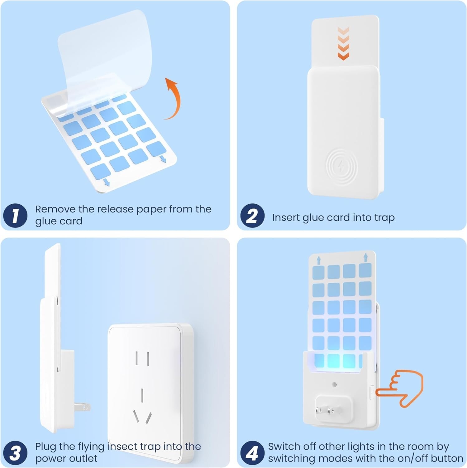 Flying Insect Trap, Fly Trap + Refill Cartridge Pack(1 Device + 5 Refills)