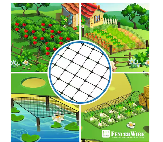7 Ft. X 100 Ft. X 3/4 In. Black Plastic Bird Netting for Vegetable, Tree and Fru