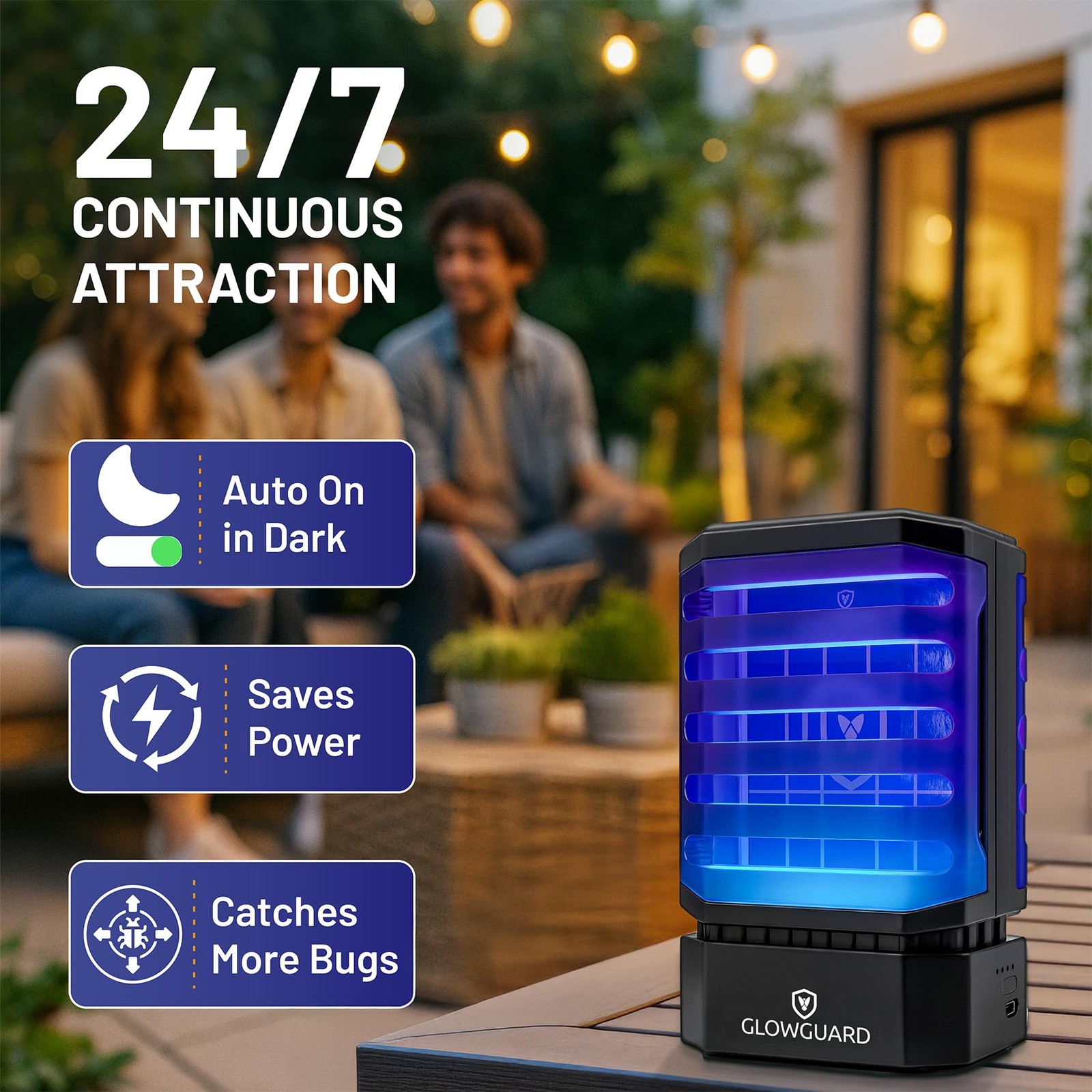 Modern-X Glowguard Cordless Flying Insect Trap Catches Fruit Flies Indoor Gnat
