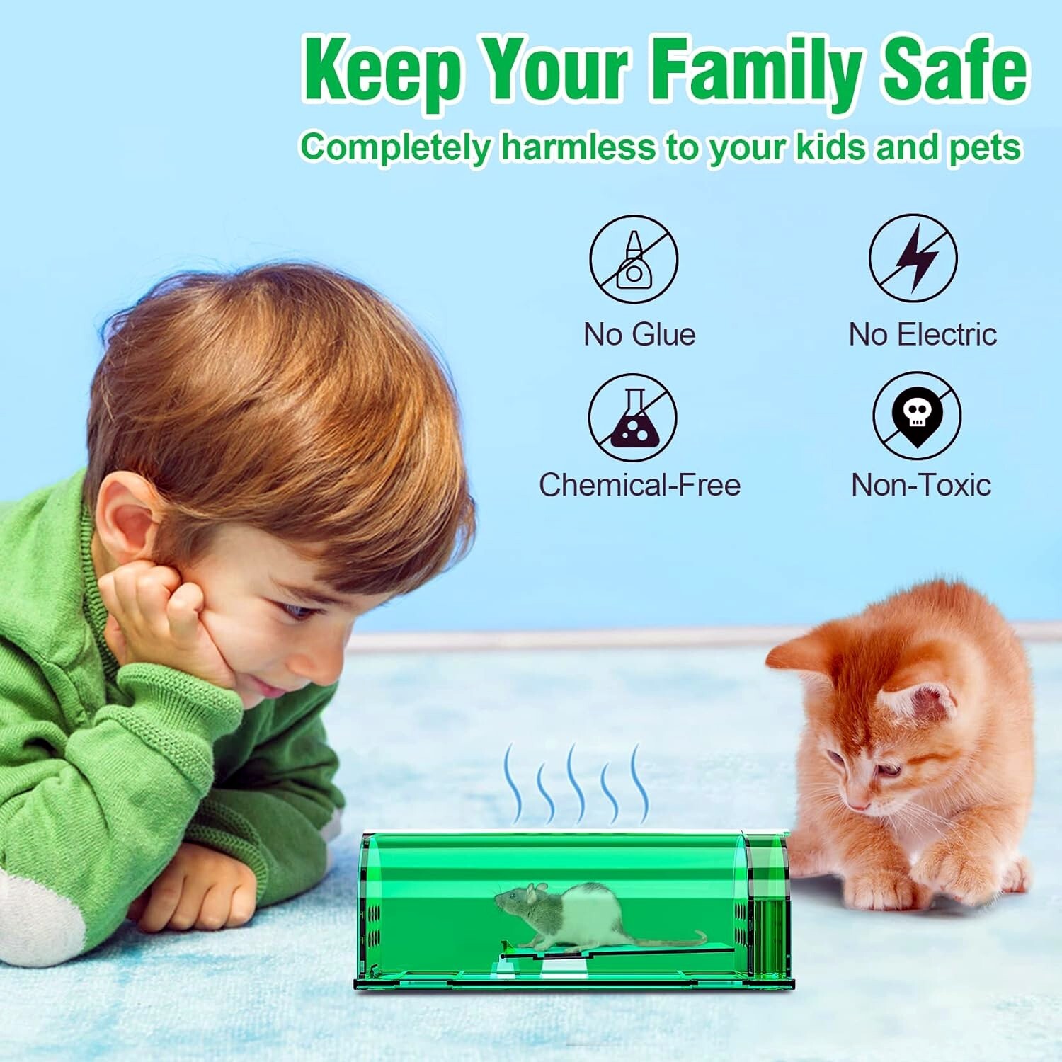 1, 2,4, 6-Humane Mouse Traps Live Catch & Release No Kill Rat Mice Trap Reusable