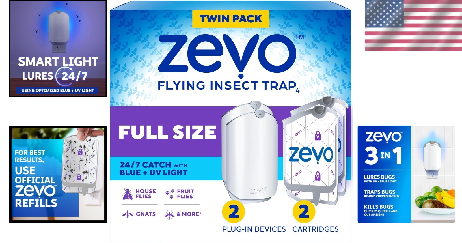 Indoor Flying Insect Trap Kit – Plug-in Bug Light Catcher