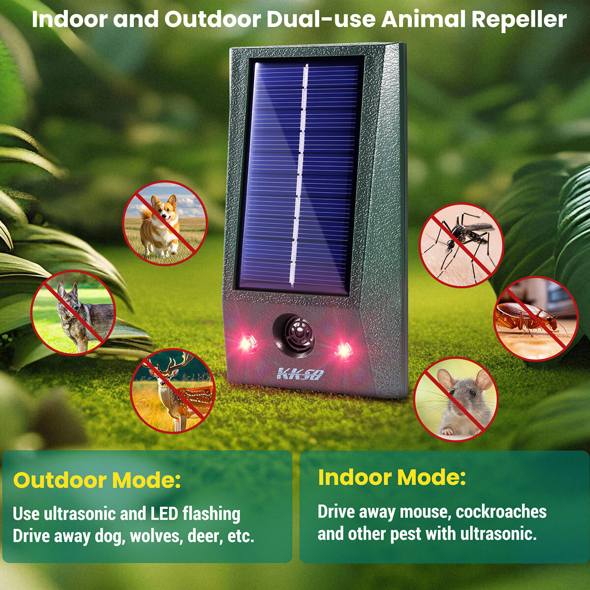4Pcs Solar Wild Animal Repeller Garden Field Skunk Deer Owl Deterrent In/Outdoor