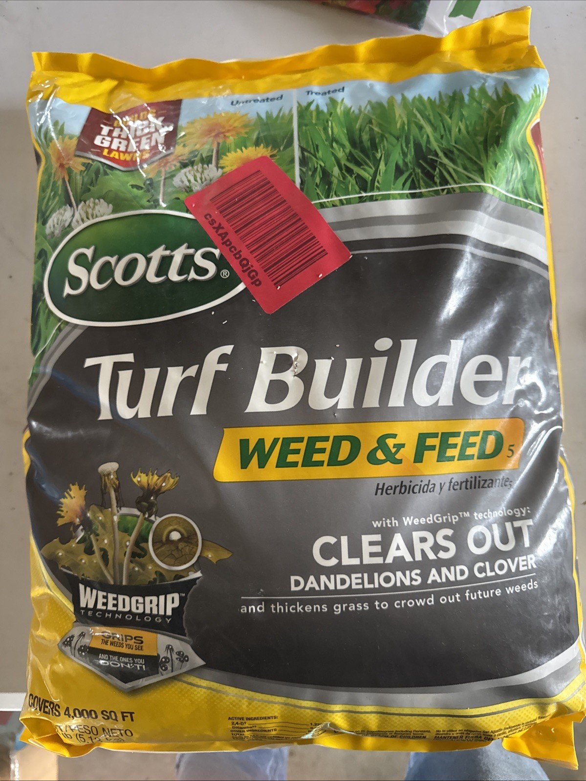 Scotts Turf Builder Weed & Feed Controls Dandelion 4,000 sq ft 11.32 lbs
