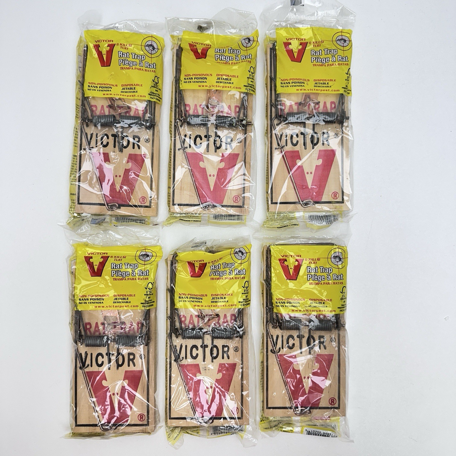 (6) Victor Wooden Rat Trap – New In Package
