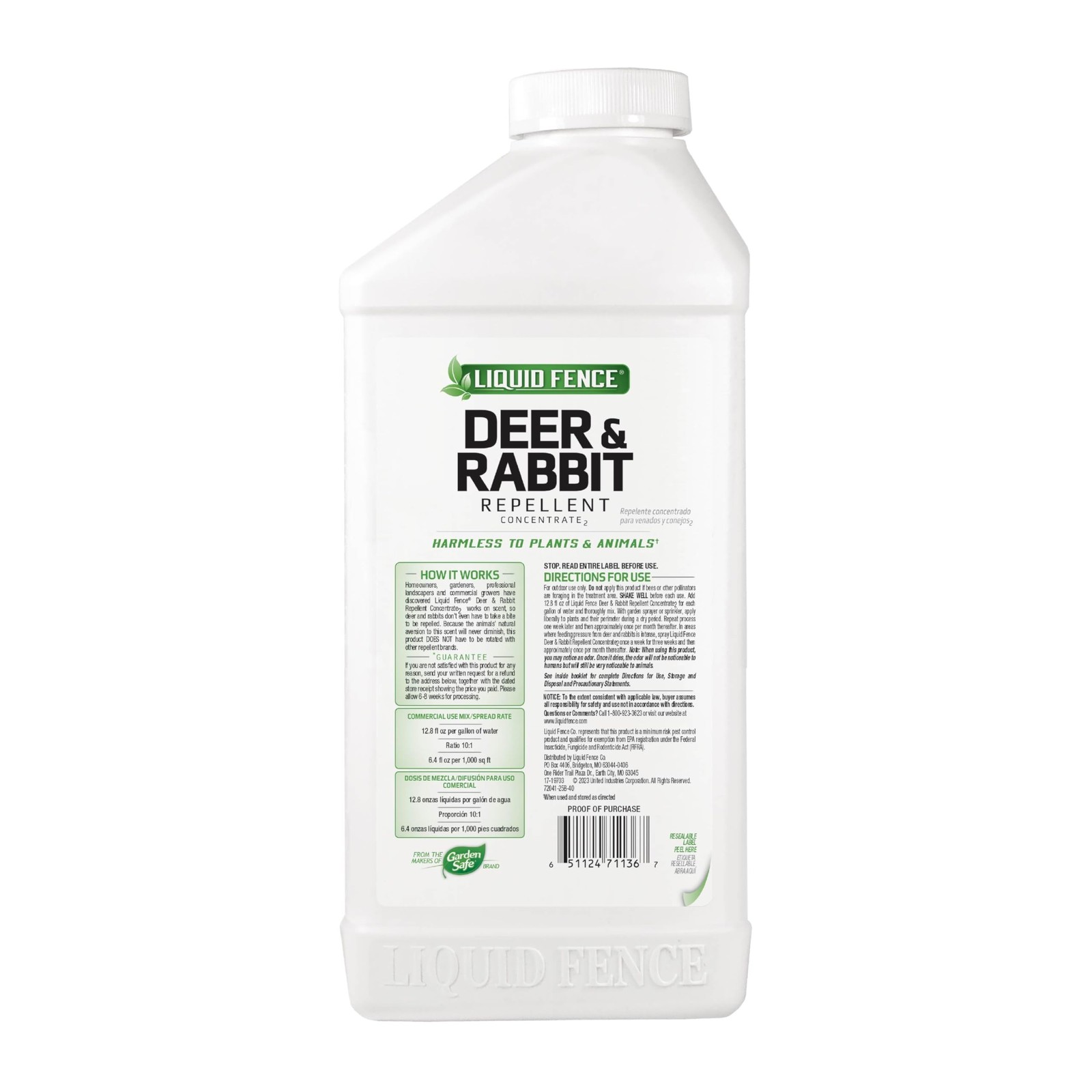 Liquid Fence Deer & Rabbit Repellent Concentrate,Keep Deer & Rabbits Out of G…
