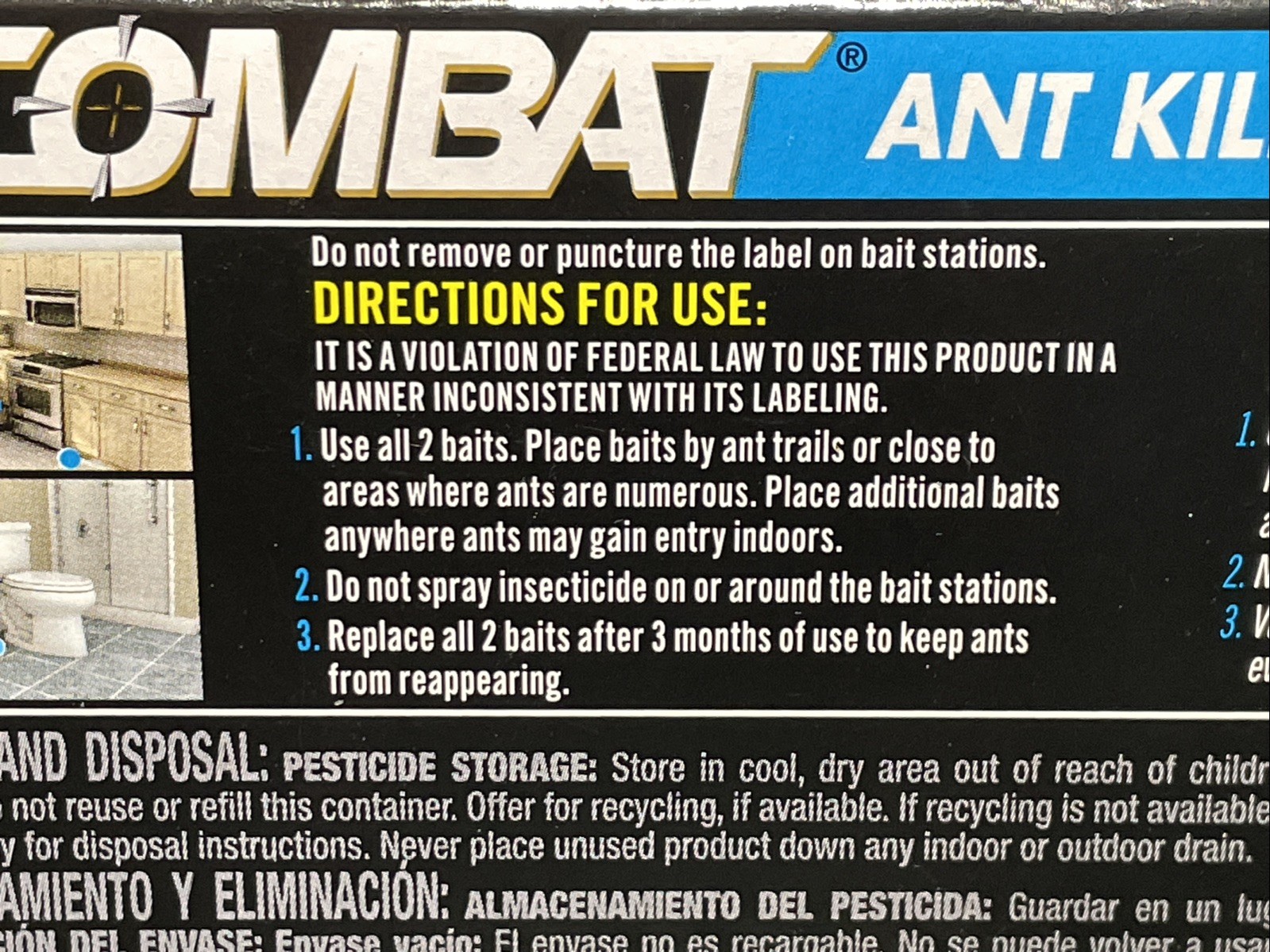 Combat Ant Killing Bait Stations 4 Stations Total Lot Of 2 New