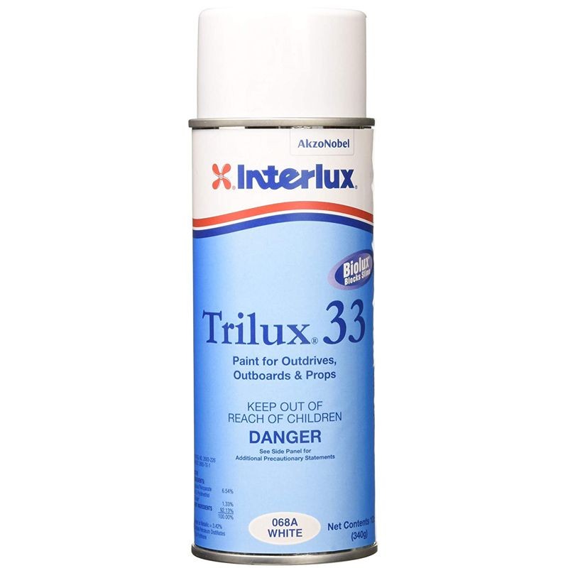 Interlux Trilux 33 Lower Unit Aerosol Spray Can Antifouling Bottom Paint White