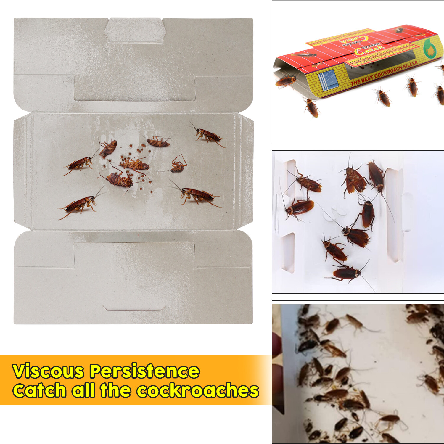 5-20PCS Roach Bait Glue Trap – Indoor Outdoor Cockroach Spider Pest Killer