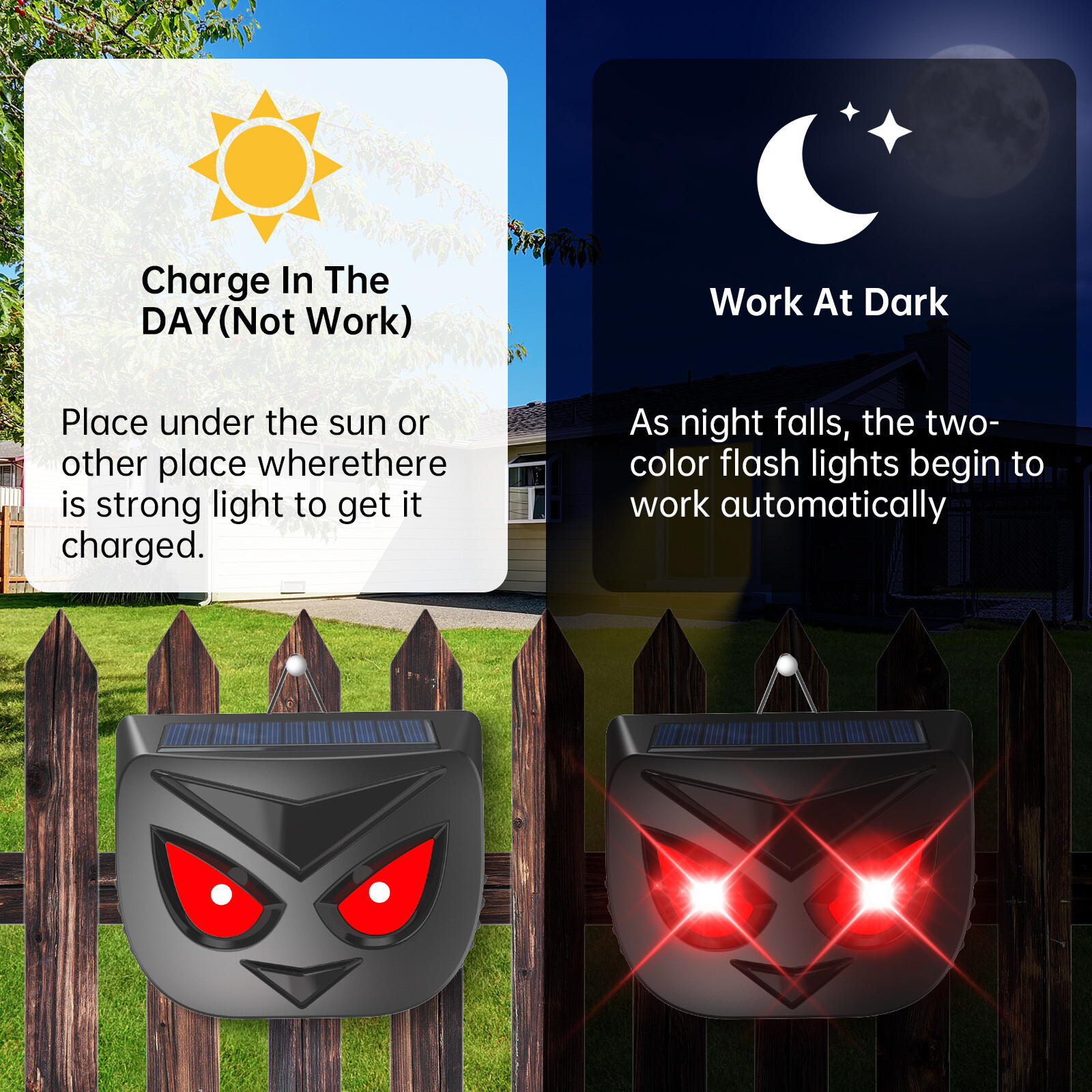 4 Pack Solar Animal Repellers for Outdoor Use