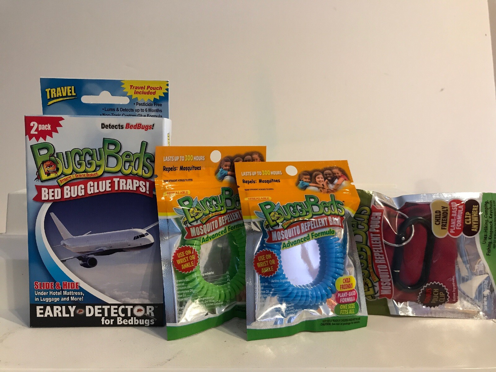 2 PK Buggy Beds Bed Bug Glue Traps + BANDS AND POUCH! NEw