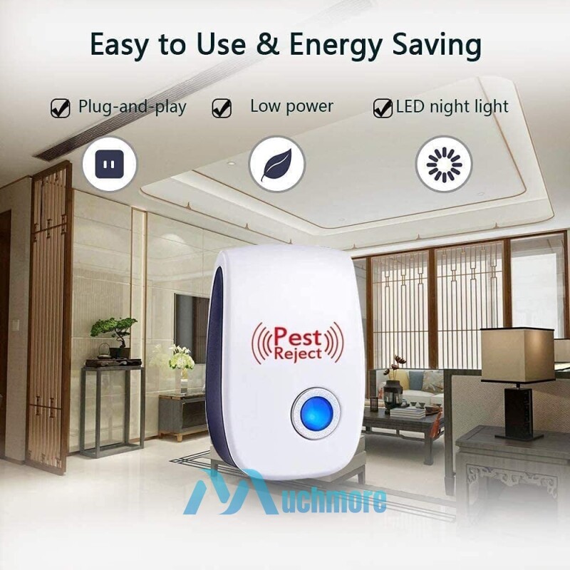 6x Pest Reject Ultrasonic Repeller Home Bed Bug Mites Spider Defender Roaches 5W