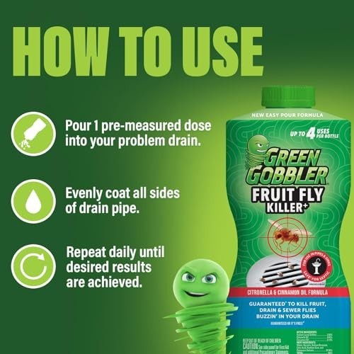 Fruit Fly Killer+ – Kills Fruit Flies, Drain Flies & Sewer Flies, Gel Treatment