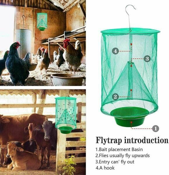 4 Pcs The Ranch Fly Trap Outdoor Fly Trap Killer Bug Net Cage Perfect for Horses