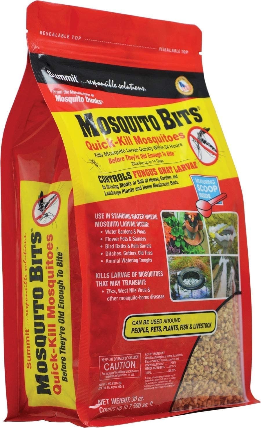 Summit Mosquito Bits 30 oz Mosquito Larvicide Bti Granules Kills Larvae