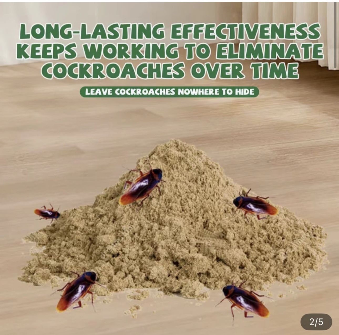 Green Killer Cockroach Killing Powder Bait, Roach Killing Bait Method, 5 g 50pcs