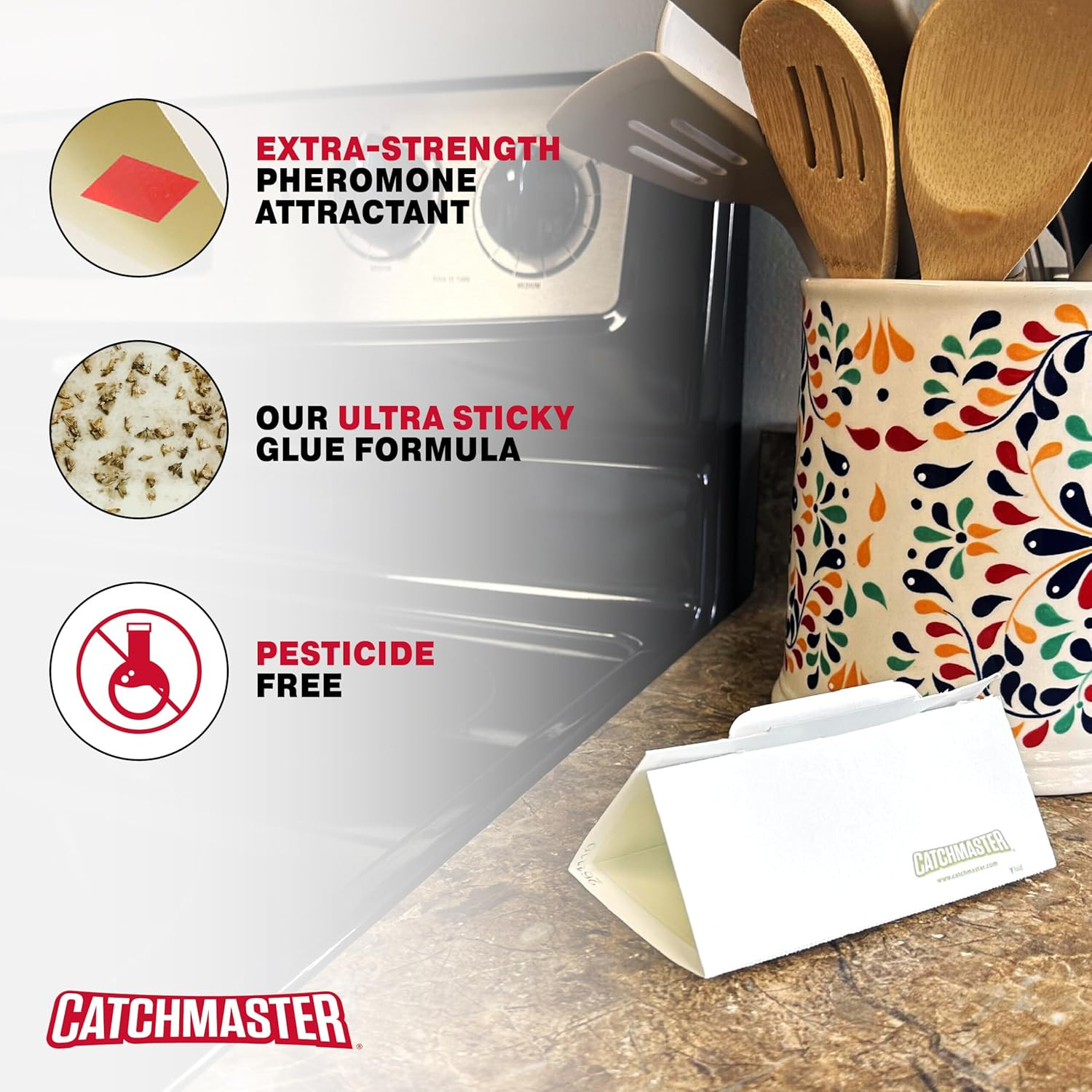 Catchmaster Pantry Pest & Moth Traps 6-Pk, Bug Killer for Kitchen Storage & Pant