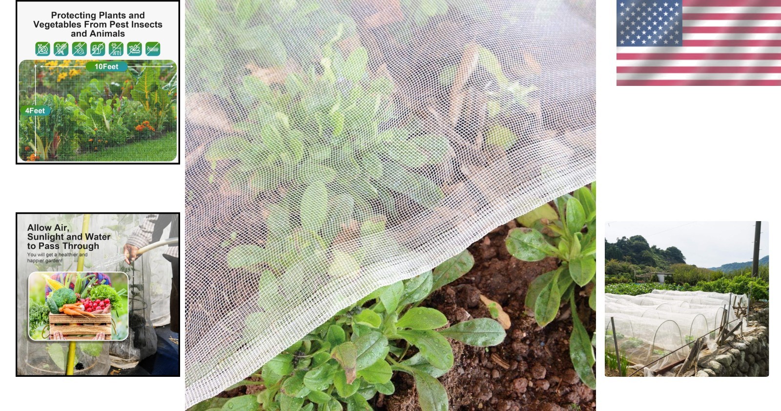 Multi-Purpose HDPE Garden Netting – 4’x10′ Insect Barrier for Healthy Growth