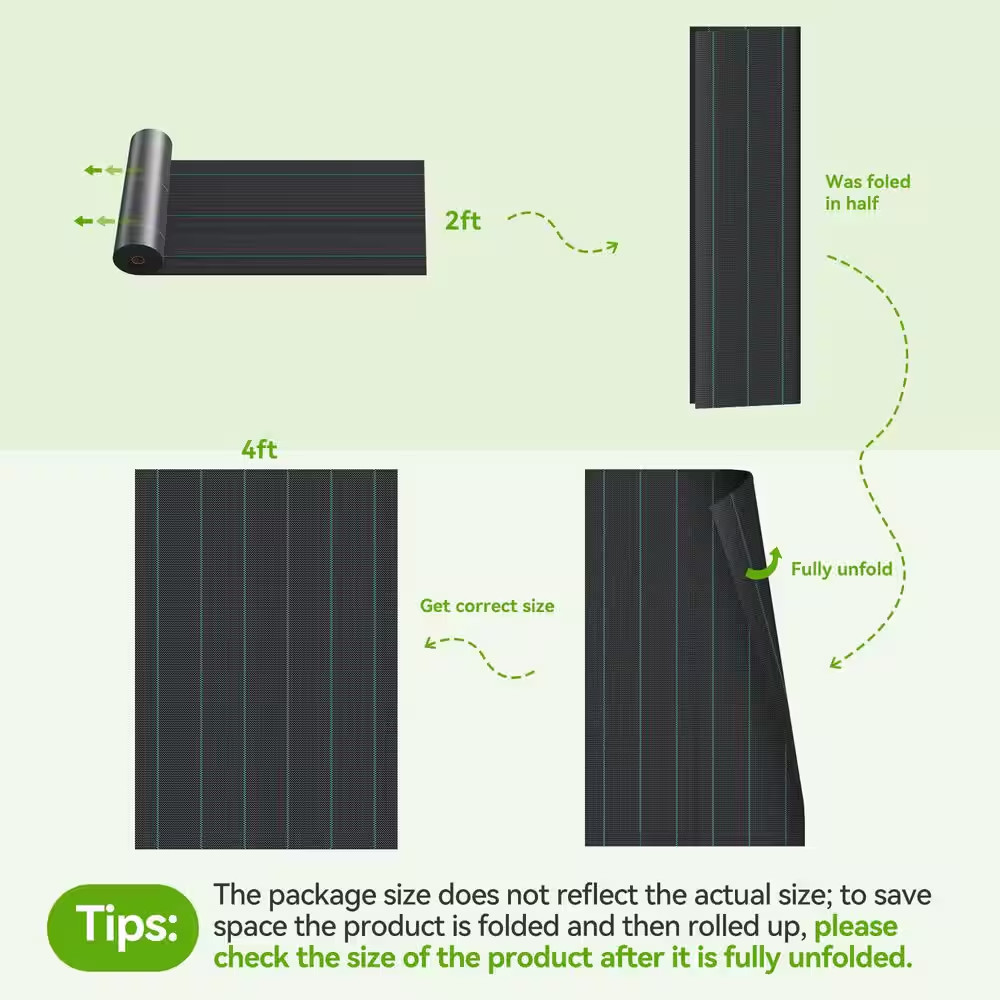 4 Ft. W X 300 Ft. L Heavy Duty Woven Polypropylene Outdoor Weed Barrier Erosion
