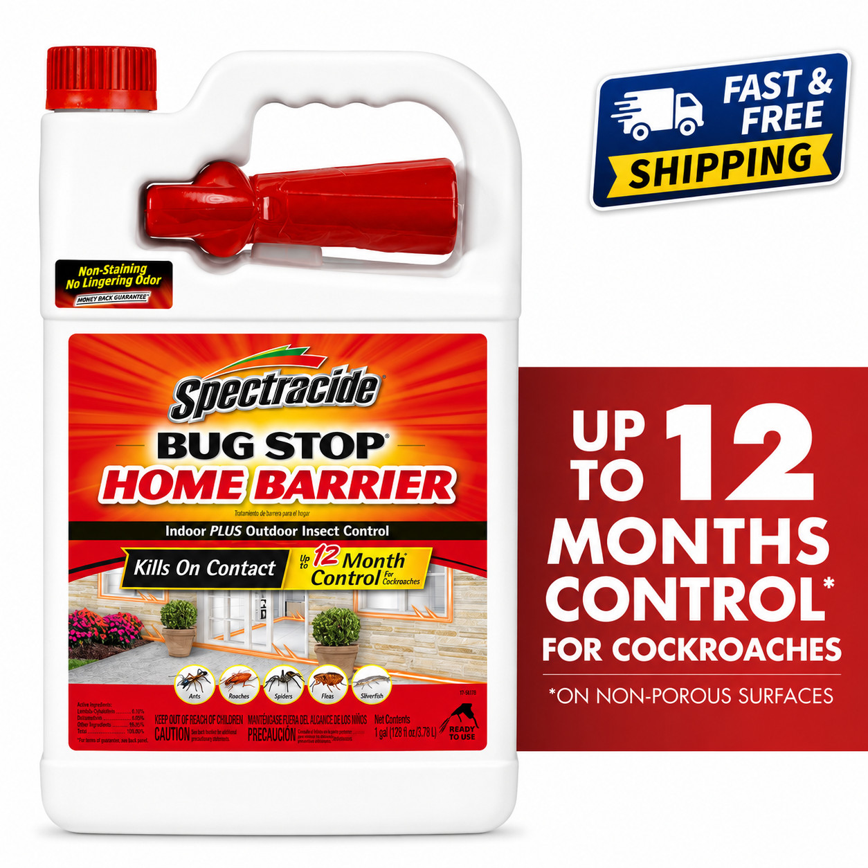 Spectracide Bug Stop Home Barrier Indoor & Outdoor Insect Control RTU 1 Gallon