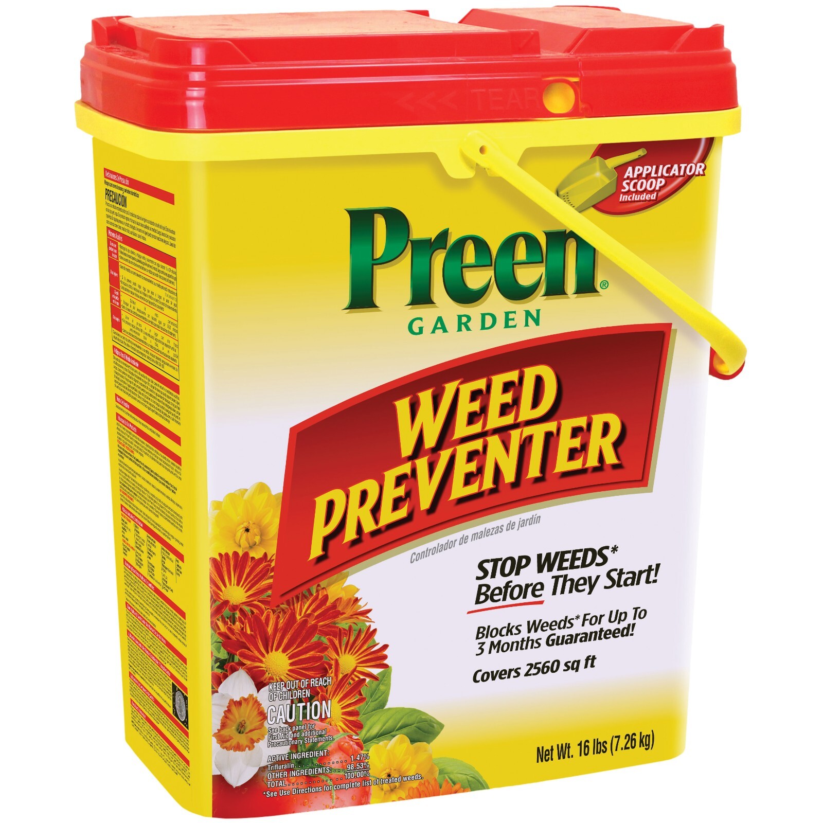 Preen Garden Weed Preventer 16 lbs Covers 2,560 sq. ft. Garden Lawn Backyard NEW